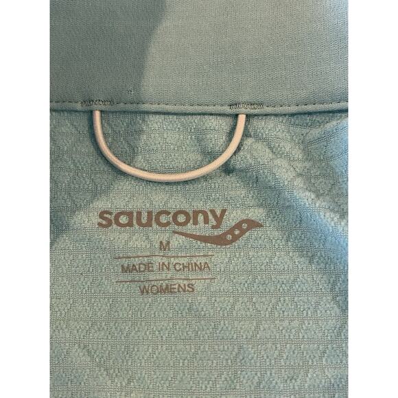Saucony Jacket Women’s‎ Medium Colorblock Teal Gray White Lightweight - Picture 5 of 9